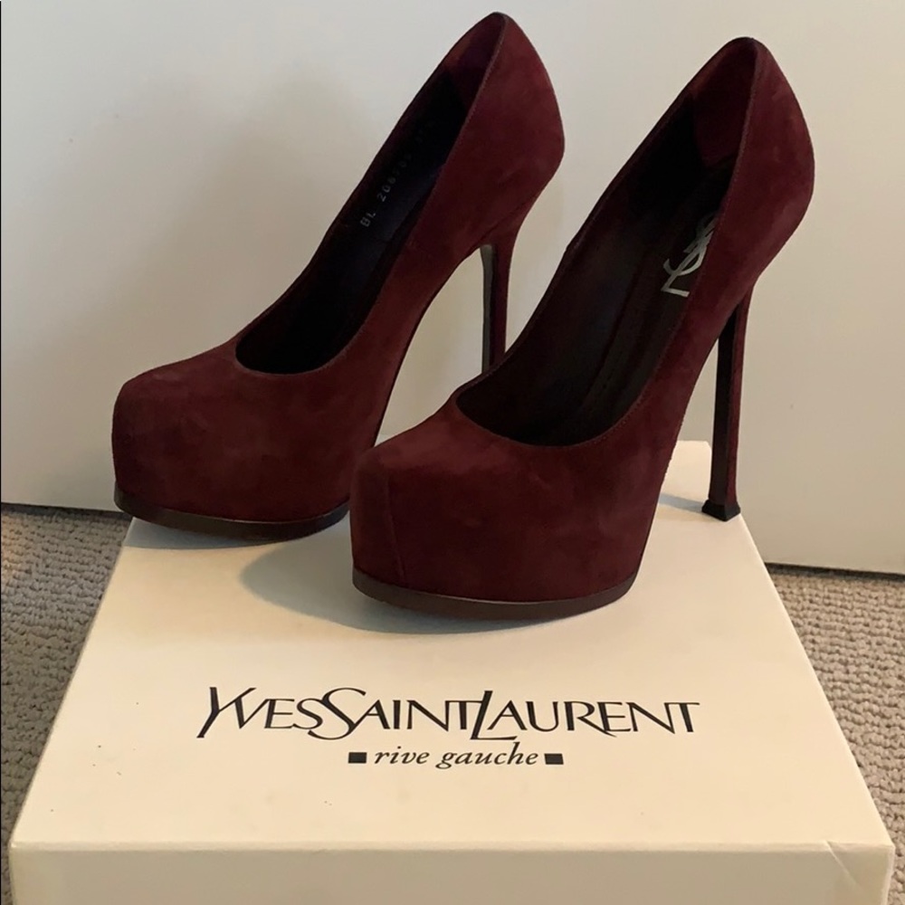 Yves Saint Laurent Tribute Platform Suede Pump